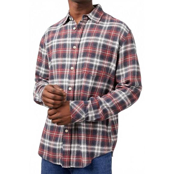 NEW RAILS lennox plaid button shirt in red shadow